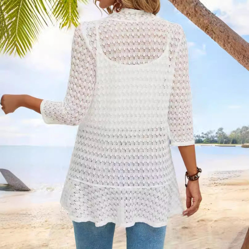 Spring And Summer Western Style All-matching Solid Color Lace Beach Jacket