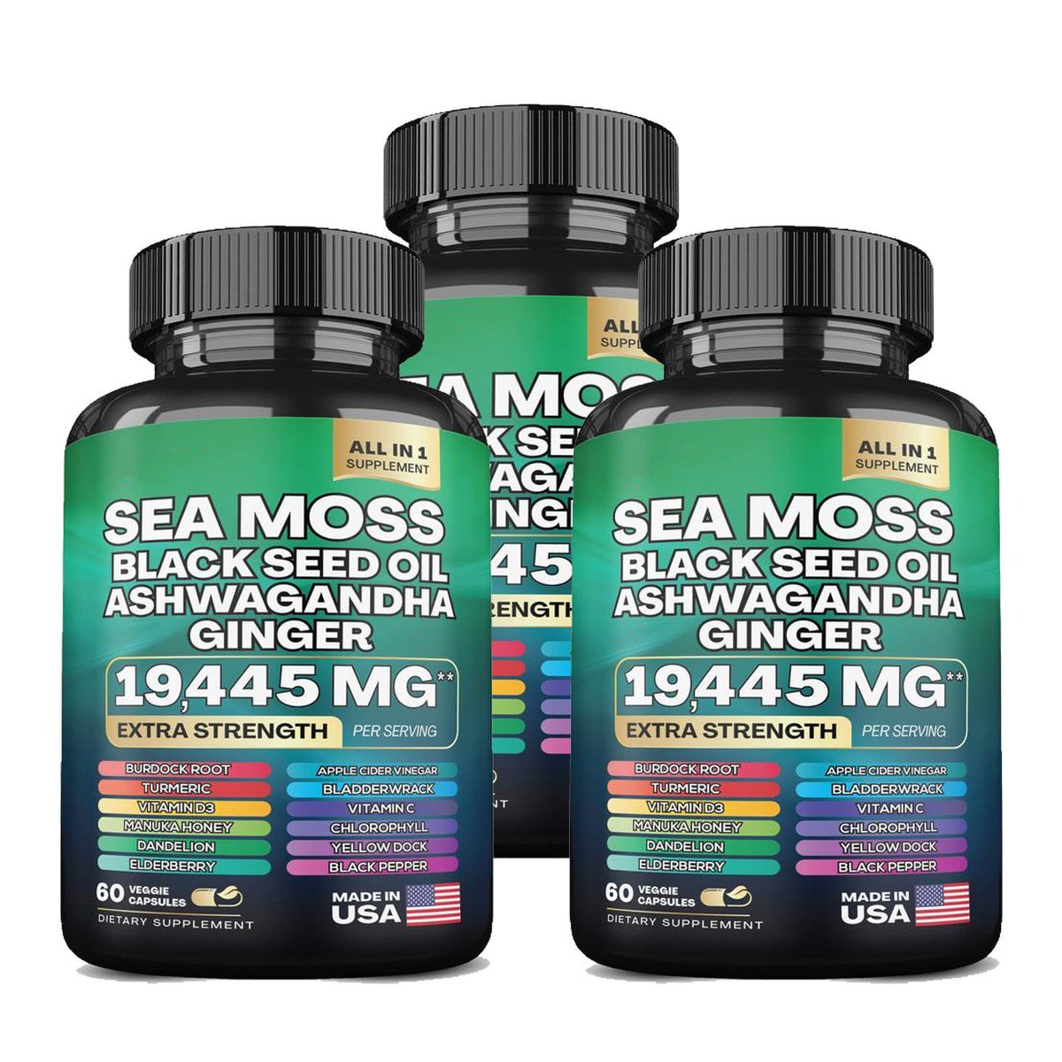 Seaweed Capsules 60 Capsules Per Bottle