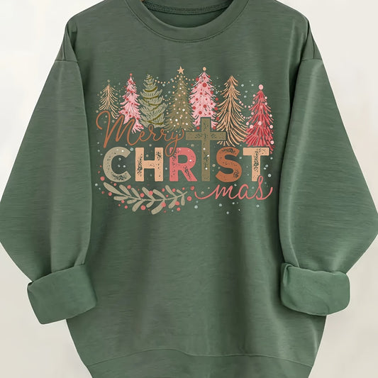 Christmas European American Fashion Floral Print Women's Sweater