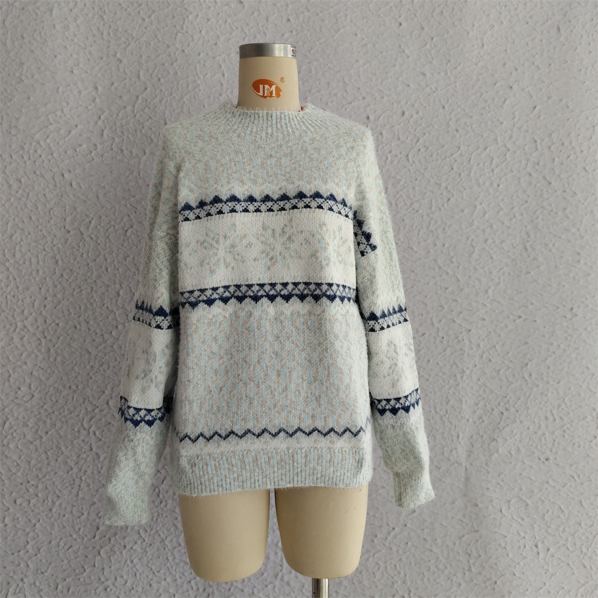 Half Turtleneck Chenille Snowflake Sweater