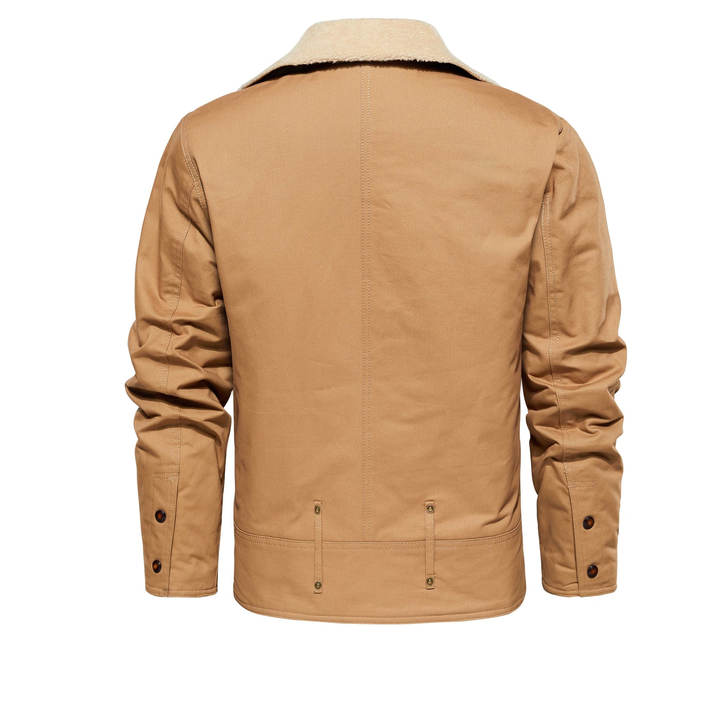 Men's Work Jacket With Multiple Pockets, Collared, Thickened, Autumn & Winter Warm Outerwear