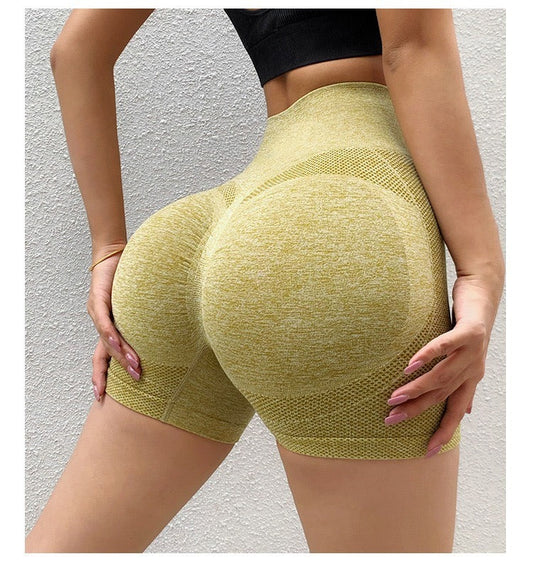 Smiling Face Honey Hip Shorts Womens High Waist Quick Dry Seamless Tig