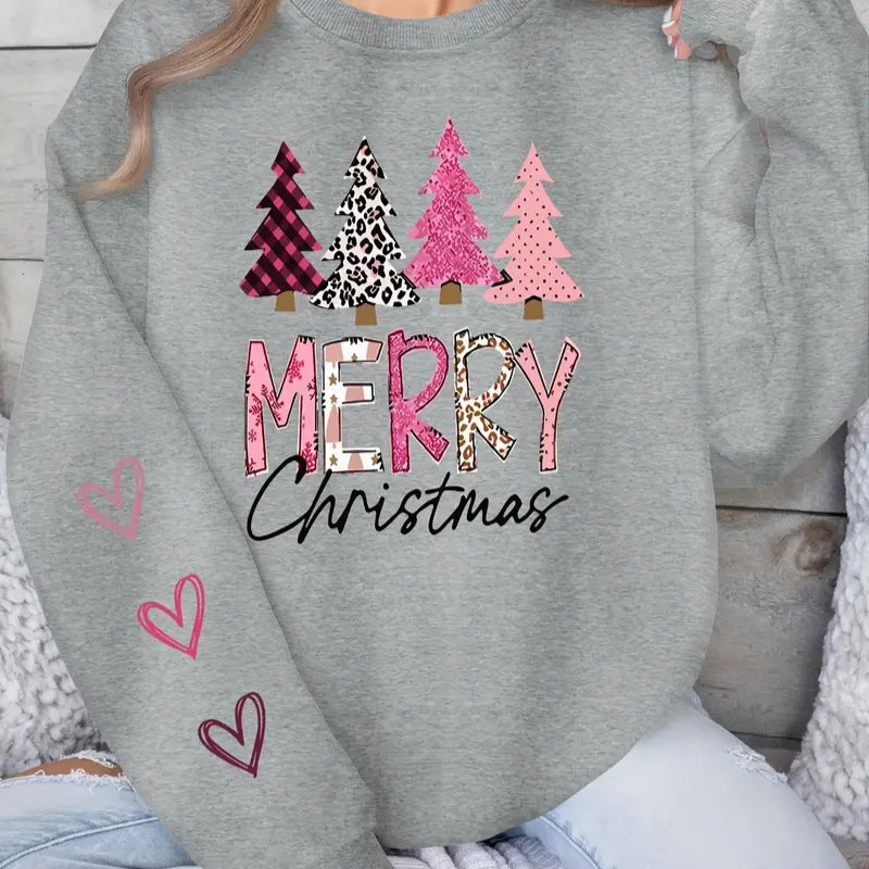 Women's Casual Printed Round Neck Long Sleeve Top