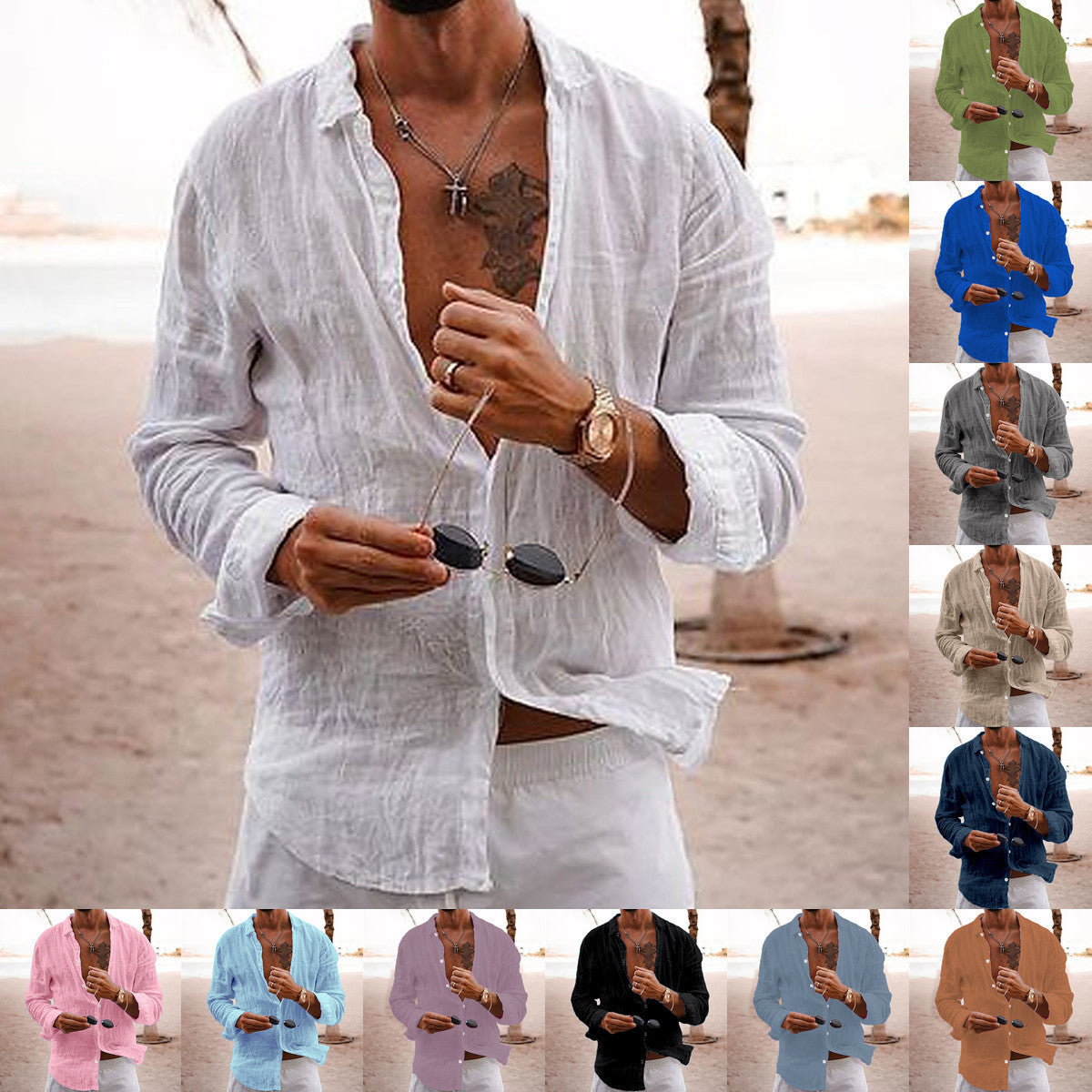 Fashion New Men's Long Sleeve Shirt