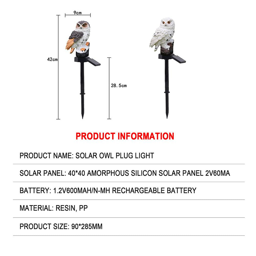 LED Garden Owl Solar Light Yard Lawn Waterproof Stake Lamp Party Decor