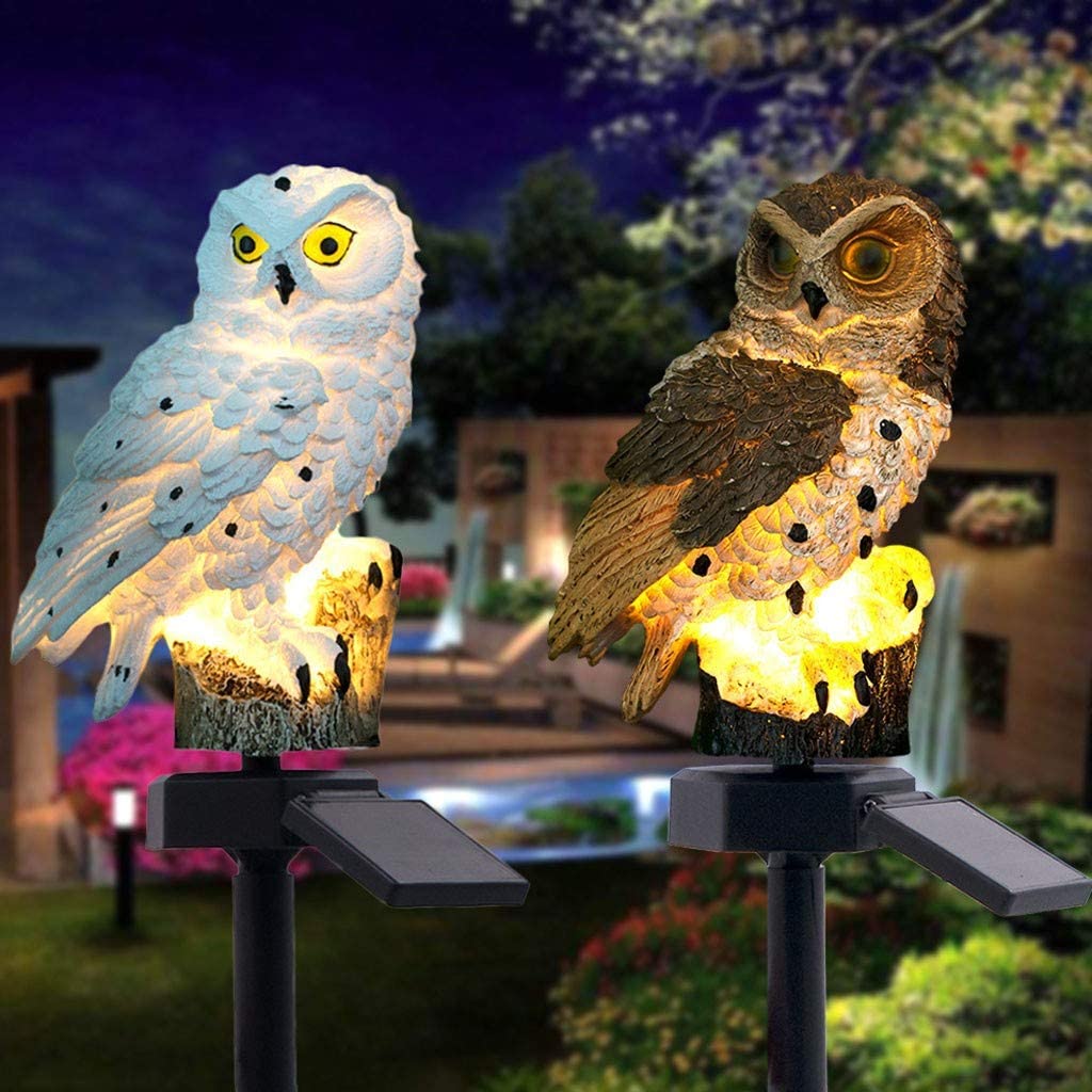 LED Garden Owl Solar Light Yard Lawn Waterproof Stake Lamp Party Decor