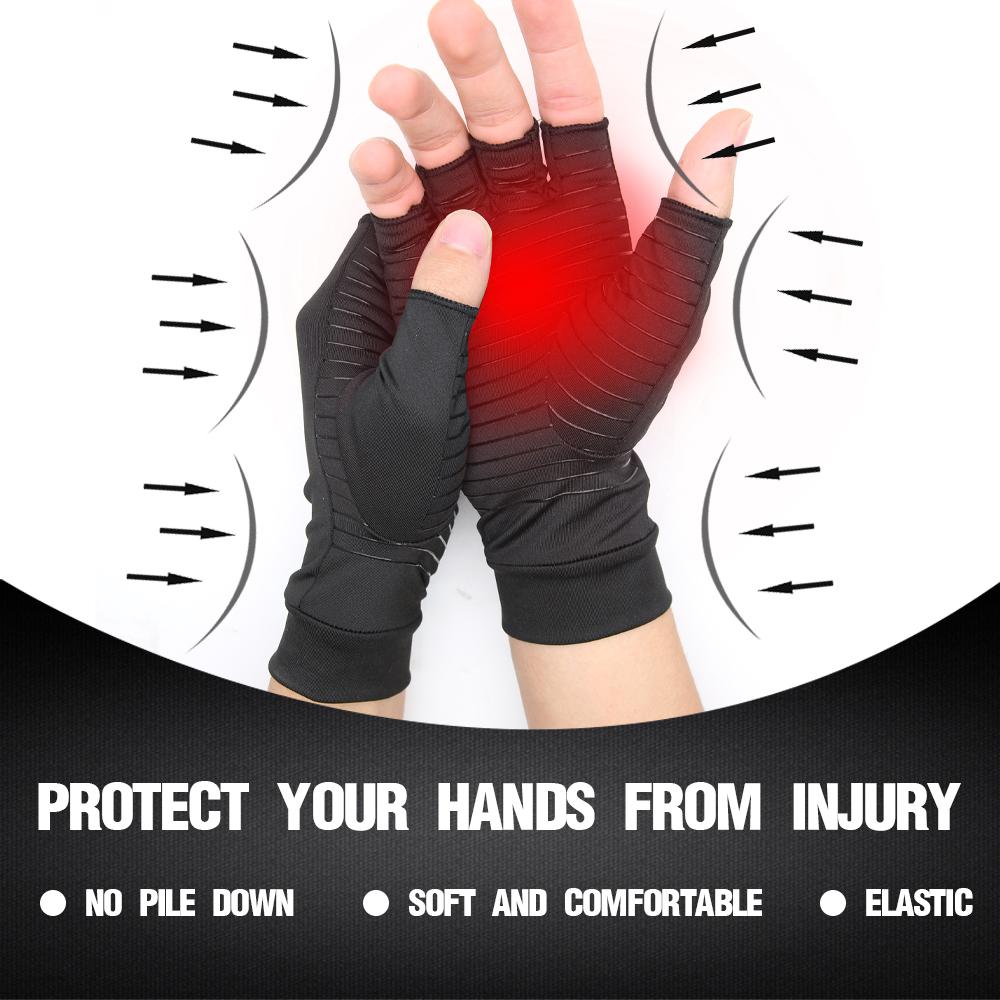 Compression Arthritis Glove Unisex Joint Pain Relief Half Finger Brace