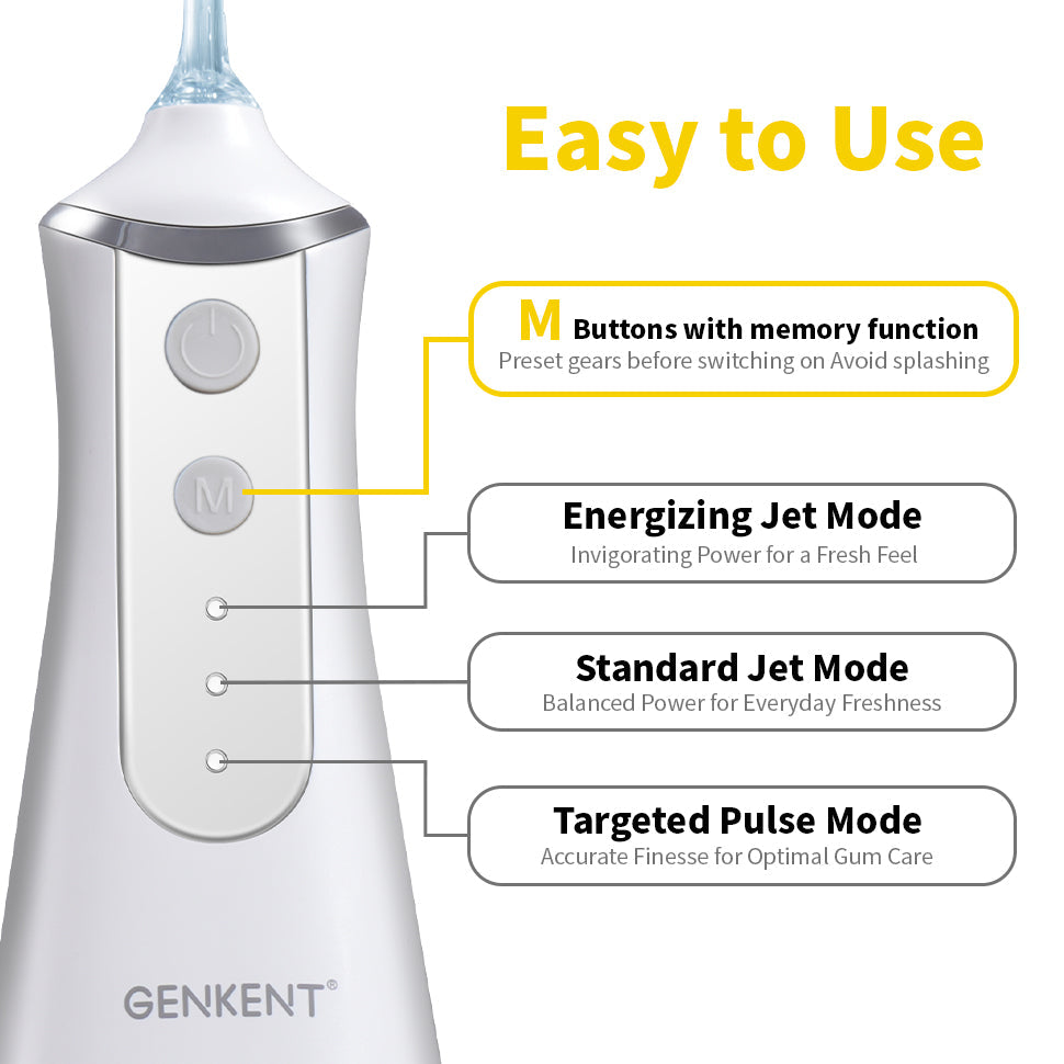 Water Flosser for Teeth, Cordless Dental Flosser 3 Modes 5 Tips