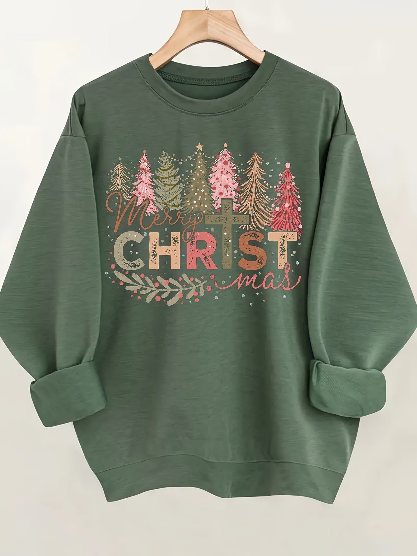 Christmas European American Fashion Floral Print Women's Sweater