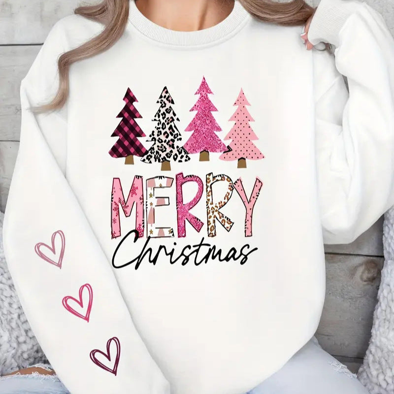 Women's Casual Printed Round Neck Long Sleeve Top