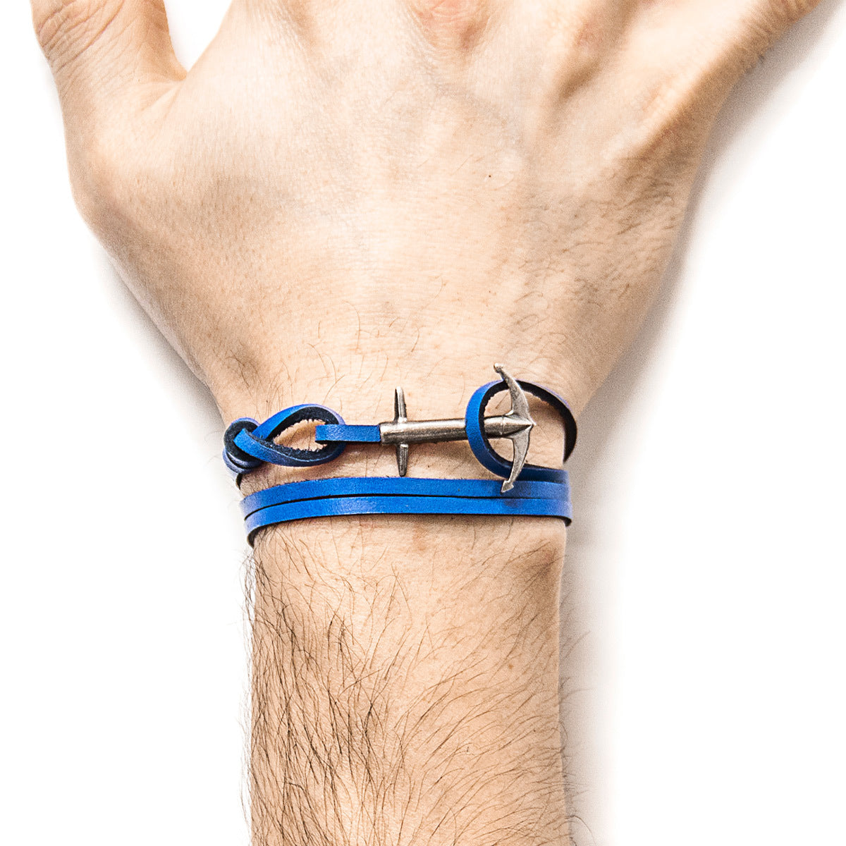 Royal Blue Admiral Silver & Leather Bracelet