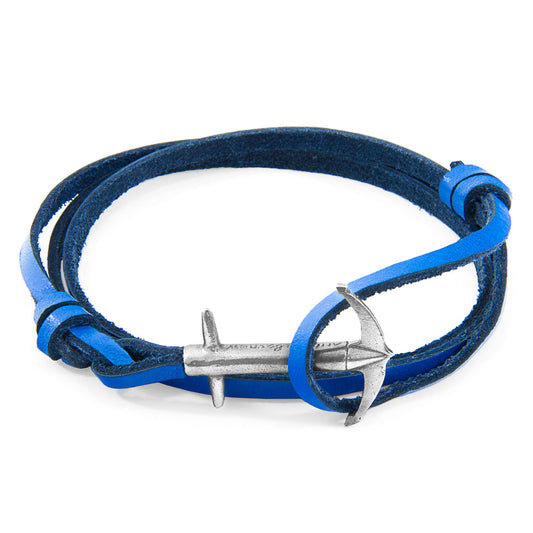 Royal Blue Admiral Silver & Leather Bracelet