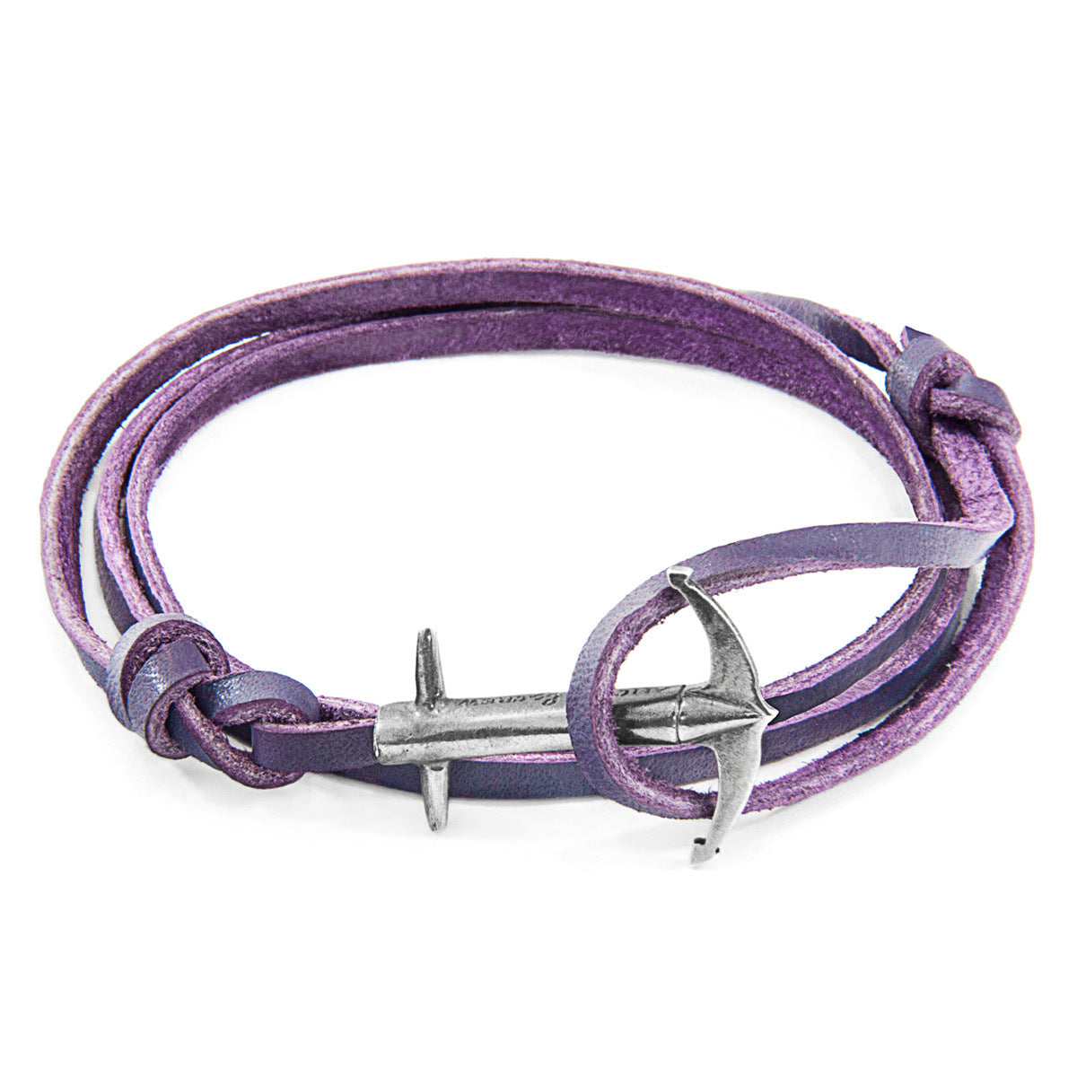 Grape Purple Admiral Silver & Leather Bracelet