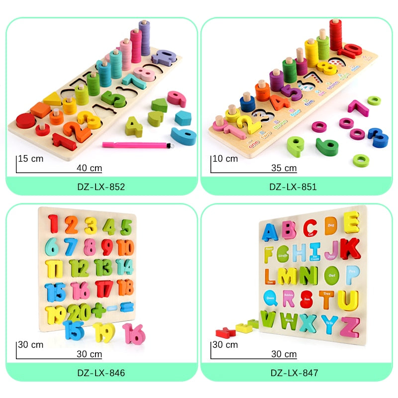 Children Wooden Toys Montessori Materials Learn To