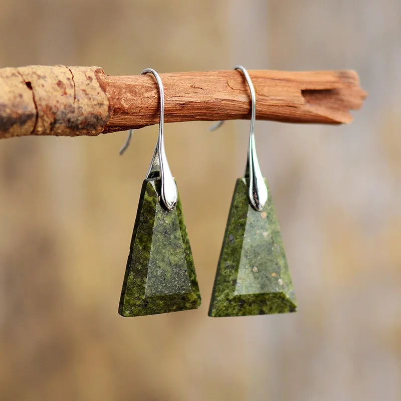 Lapis Lazuli  Trapezoid Drop Earrings