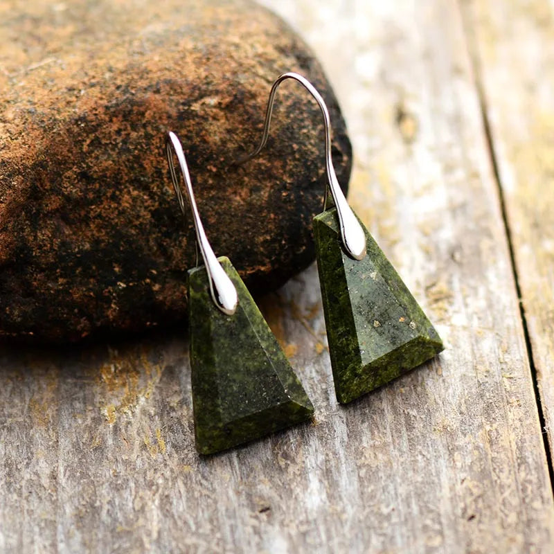 Lapis Lazuli  Trapezoid Drop Earrings