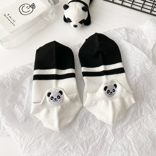 Harajuku Skarpetki Funny Ankle Socks Embroidery Animal Pug Cute Socks