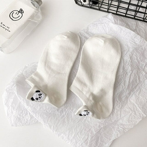 Harajuku Skarpetki Funny Ankle Socks Embroidery Animal Pug Cute Socks