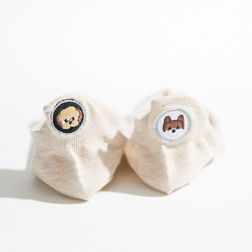 Harajuku Skarpetki Funny Ankle Socks Embroidery Animal Pug Cute Socks