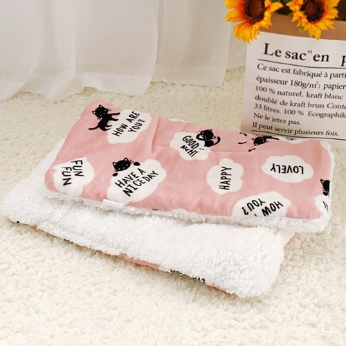 Warm Dog Pet Mat Soft Thickening Print Autumn And