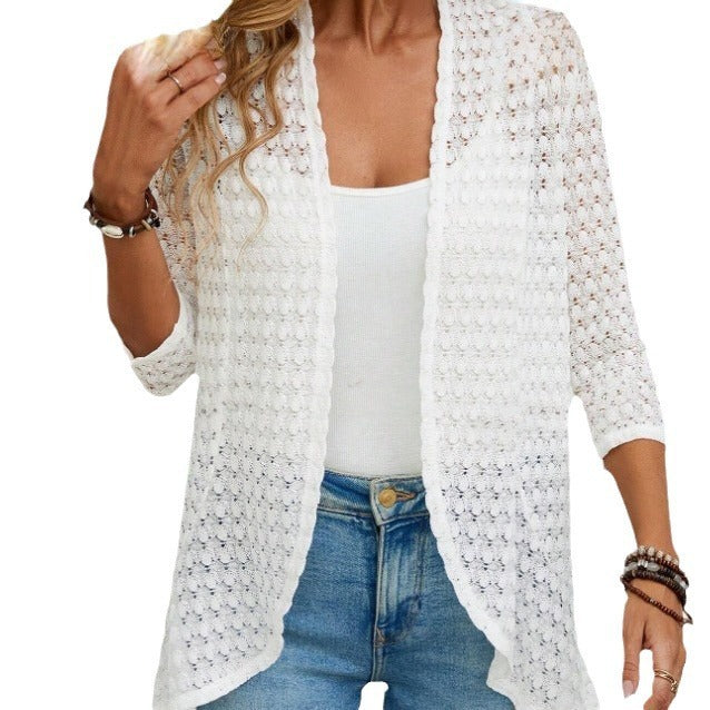 Spring And Summer Western Style All-matching Solid Color Lace Beach Jacket